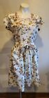 Vintage SWIRL Floral Wrap Day Dress Apron 40s 50s 60s One Size