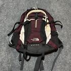 The North Face Backpack Black Maroon Buckle Strap Zipper Pockets Recon Travel