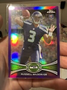 2012 Topps Chrome Russell Wilson Purple Refractor Team Color Rookie RC /499 #40