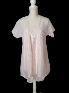Vintage Stardust M Medium 2 Piece Nightgown Nightie Lingerie Peignoir Set Pink