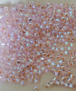 Swarovski Crystal 5328 4mm bicone beads, Rosaline AB 2X (36 pcs)