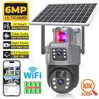 6MP WiFi Solar Camera Outdoor 4K Solar Battery Security Camera System Dual Lens