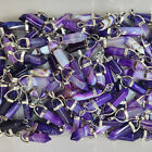 500pcs Natural Purple Line Agate Stone Point Chakra Healing Pendants Wholesale