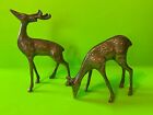 Brass Deer Figures Doe And Buck Figurines 4.5