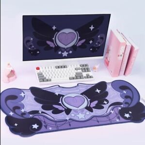 Cute Purple Gamer Mouse Pad Large Non-Slip Rubber Base Kawaii Desk Pad Mat