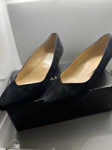 TALBOTS Women's Size 8 M Black Leather Laney D'orsay Knot Wedge Pumps Shoes