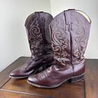 Vintage Men’s Justin Heel Rand Cowboy Boots Redish Brown Size 12 D