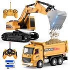 Remote Control Excavator and Dump Truck Toy Set - RC excavator and dump truck
