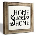 Inspirational Wood Signs Home Sweet Home Sign Box Wood Plaques Desk Décor Far...