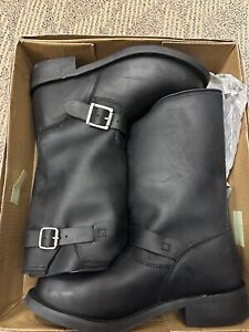 DINGO Black ENGINEER LEATHER WESTERN Motorcycle BOOTS DI19040 Size 11 Mens EW