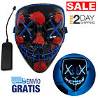 Mascara De Purga Miedo Para Disfraz Esqueleto Con Luz LED Halloween Fiesta Azul