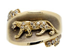 14k Two-Tone Gold Diamond Panther Band Ring
