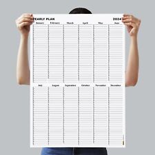 2024 Yearly Wall Calendar, 2024 Wall Planner, Monthly Planner, Family Calendar
