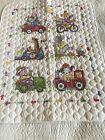 New ListingHandmade Cross Stitch Cotton Child Baby Quilt Blanket  Farm Animals 32” X 42”