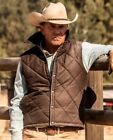 MENS YELLOWSTONE VEST KEVIN COSTNER JOHN DUTTON COTTON QUILTED COSTUME JACKET