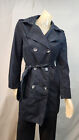 GAP USED XS XSMALL Solid Black Light Jacket Belted Trench Coat Womens