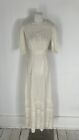 Antique Edwardian Era White Cotton Gauze Lawn Dress