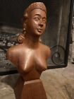 Hand carved Wood Sculpture Of Hera. Wife Of Zeus. Vintage. 12 Inch Tall