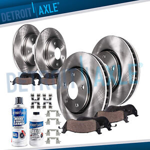 Front and Rear Disc Rotors + Ceramic Brake Pads for 2004 - 2010 Toyota Sienna