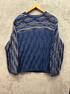 Vintage 90s COOGI Australia Sweater Mercerised Cotton Men’s Medium Blue.