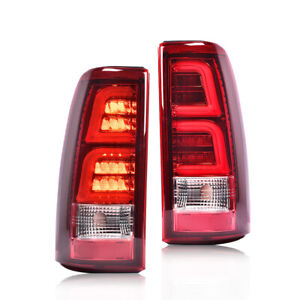 Fit For 99-02 Chevy Silverado 1500/99-06 GMC Sierra LED Tube Tail Lights Red (For: 2000 Chevrolet Silverado 1500)