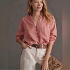Anthropologie Pilcro the Tavi Pink Coral Button Down Top XL Extra Large