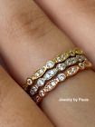 14k Solid Gold Eternity Stackable Ring Endless Wedding Band Lab created Diamond