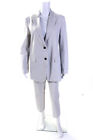 Theory Womens Gray Two Button Long Sleeve Blazer Pants Suit Set Size 8 10