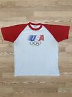 Vintage 1984 Levis Olympic Games Los Angeles Ringer T Shirt Size XL Rings Red