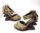 Vintage Leopard Print Heels ZigZag Wedge Wild Rose Women’s Shoes Size 6.5 US NEW