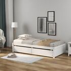 Twin Size Platform Bed Frame with 2 Storage Drawers Wood Bed Frame White
