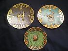 Set of 3 Vtg Peruvian Wall Plate Souvenir Metal Brass Copper Peru Inca Art Llama