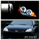 For Black 2003-2007 Honda Accord LED Dual Halo Projector Headlights Left+Right (For: 2007 Honda Accord)