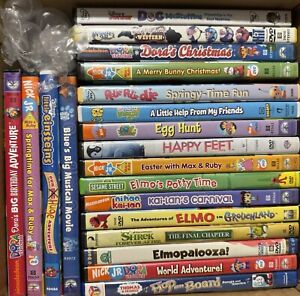 Young Children Movie Lot of 20 DVD's Elmo Dora Blue's Shrek Thomas Wiggles Doc