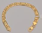 14k Yellow Gold Fancy Link with Bar Solid Chain Bracelet 8.1 mm wide