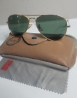 Vintage Ray-Ban B&L Aviator Sunglasses. Gold Frame with Black lenses. Case.