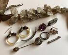 Victorian Art Deco Antique Jewelry Lot Sterling Silver Crescent Moon Seed Pearl