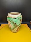 New ListingVintage Nemadji Pottery Vase Native American Green Orange Swirled Matte