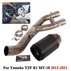 For Yamaha YZF R1 MT-10 2015-2021 Exhaust Tips Mid Link Pipe Carbon Tail Muffler