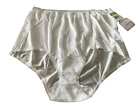 2 Pack  LORRAINE Nylon Full Cut Lace Trim Brief Panties WHITE Plus Size 13