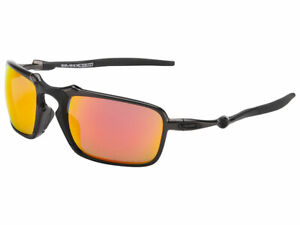 Oakley Badman Polarized Sunglasses OO6020-03 X Metal Dark Carbon/Ruby Iridium
