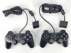 Sony PlayStation 2 PS2 Dualshock 2 Wired Controller BLACK SCPH-10010 - Lot of 2