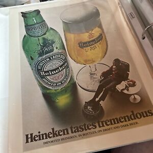 Vintage 1968 Heineken Beer Print Ad Playboy Magazine