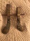 Solid Brass Piano Foot Pedals Instrument Antique 6.5-7.5” Embossed Harp Gold