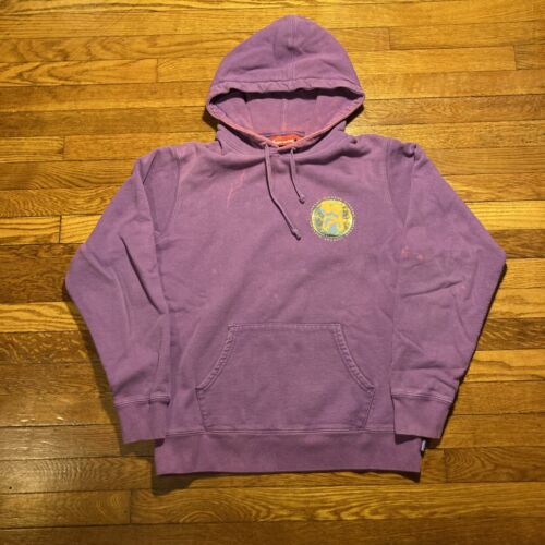 Used Supreme Hoodie Sweatshirt Purple Sz M 2 Sided Streetwear - Bleach Stains