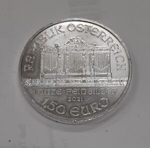 2021 Austrian Philharmonic 1 Troy Ounce .999 Fine Silver Coin - Imperfect