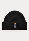 Polo Ralph Lauren Embroidered Bear Beanie Rib-Knit Hat -one size