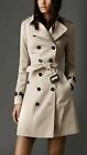 Women Genuine Lambskin Real Leather Long Coat Trench Button Overcoat Beige Belt