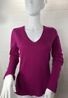 Ann Taylor 100% Pure Cashmere Sweater Long Sleeve Womens Sz Medium Fuchsia