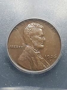 1926-S Lincoln Cent ICG AU/50 Old Generation Holder